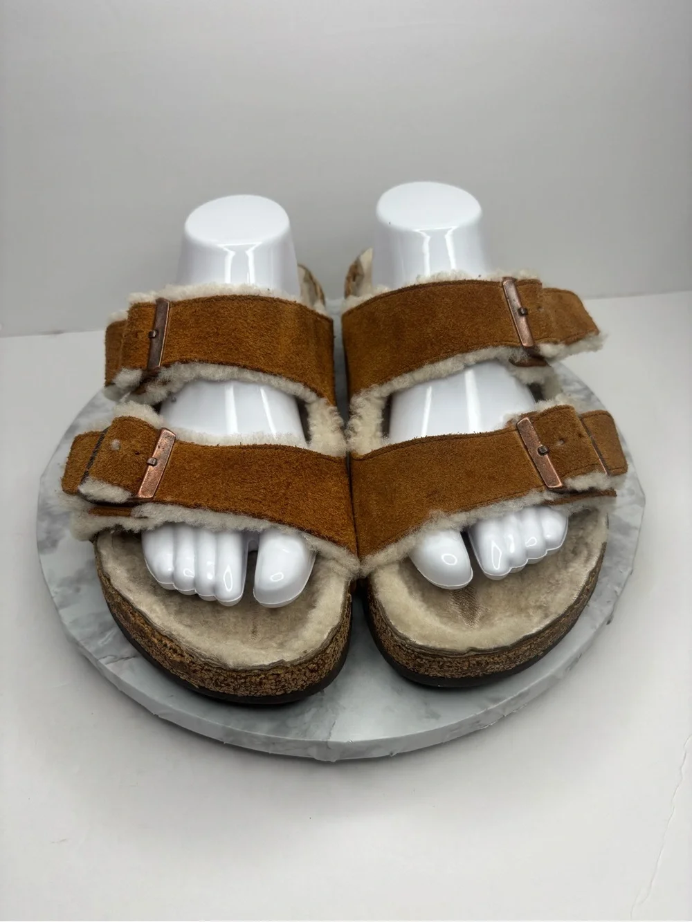 Size 42-Birkenstock Arizona Shearling sandals mink brown suede